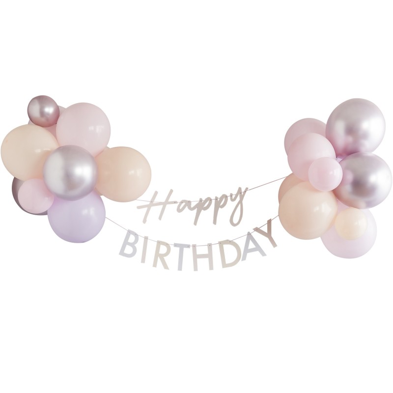 slinger happy birthday pastel ballonnen