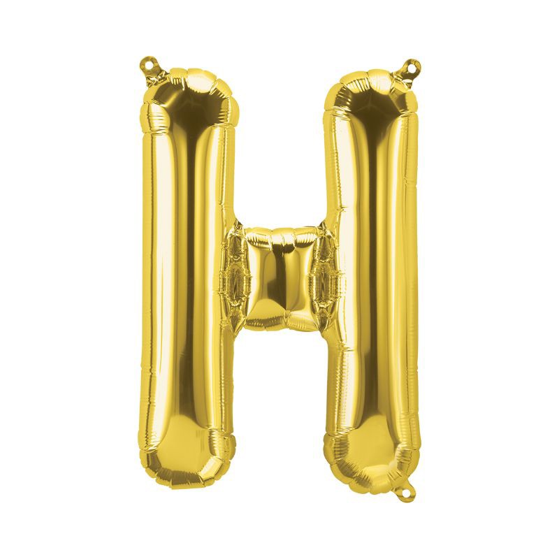 micro ontvangen Schuine streep letterballon goud letter H